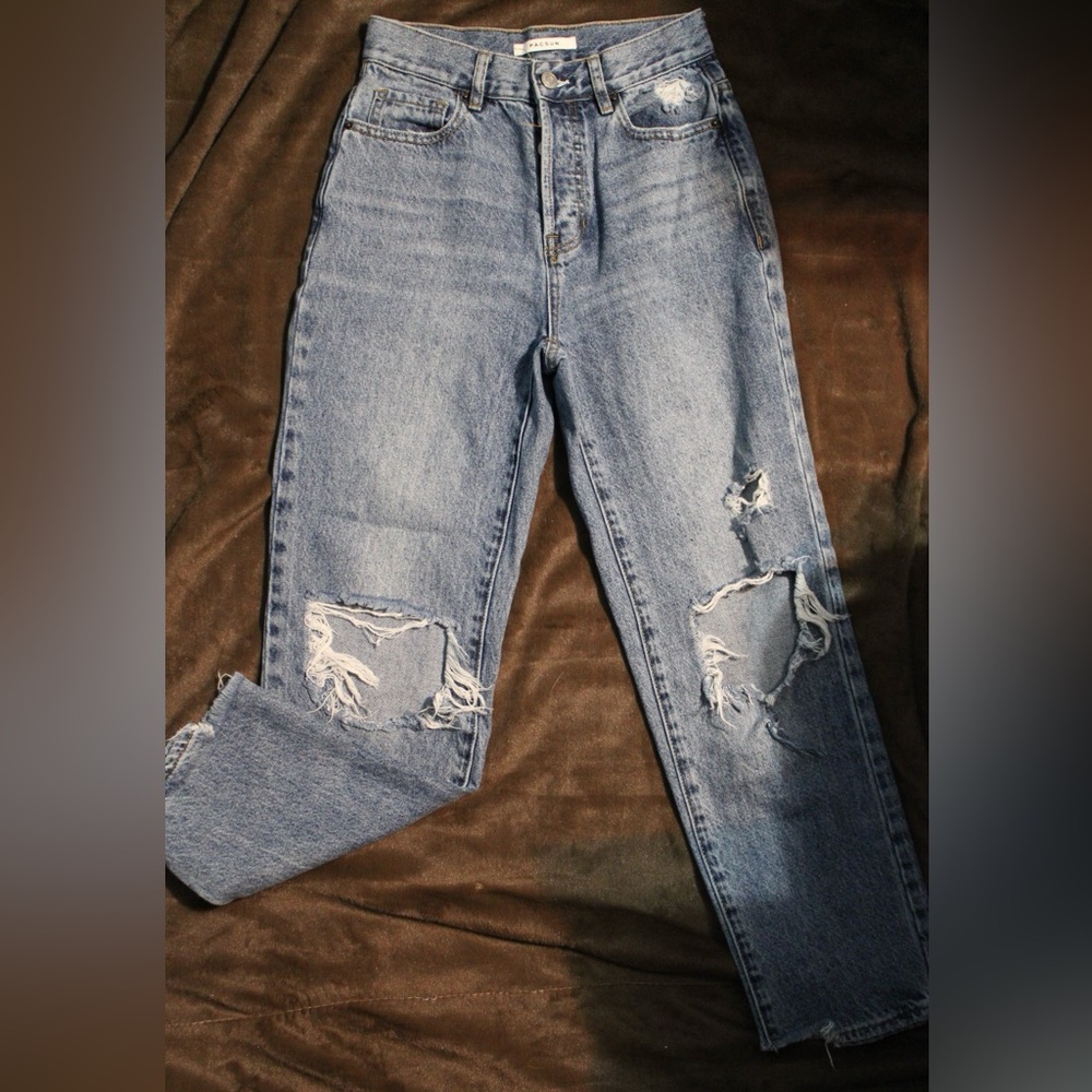 PacSun Women's Medium Blue Ripped High Rise Jeans